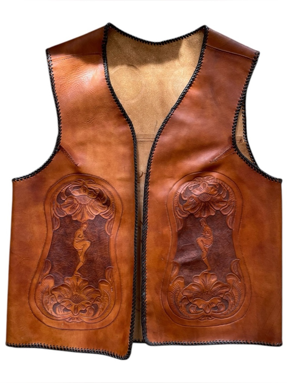 Vintage 1960's 1970's Custom Lovers Biker Hippie Leather Vest